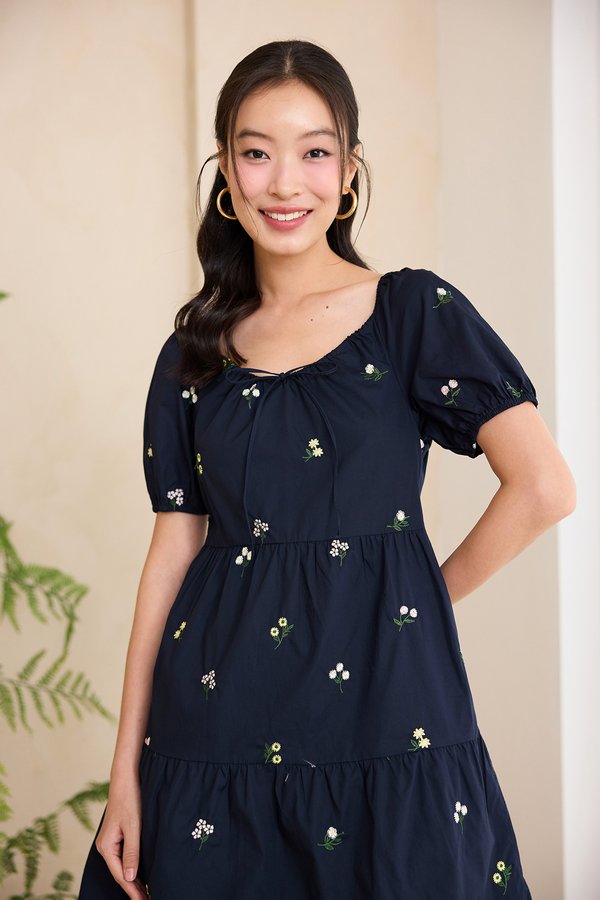 Raphaela Dress In Blue Florals Raphaela Dress In Blue Florals