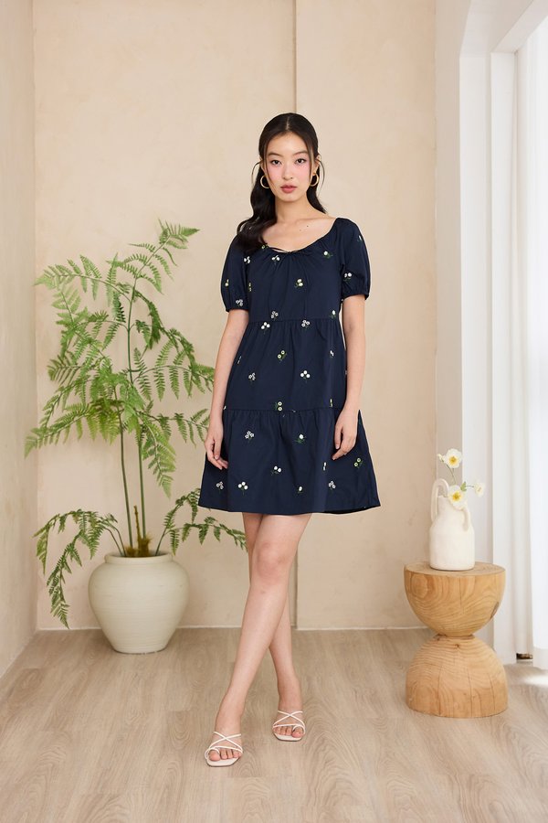 Raphaela Dress In Blue Florals Raphaela Dress In Blue Florals