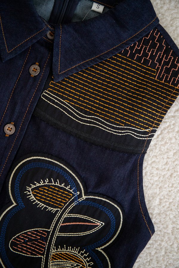 Beatrix Dress In Dark Wash