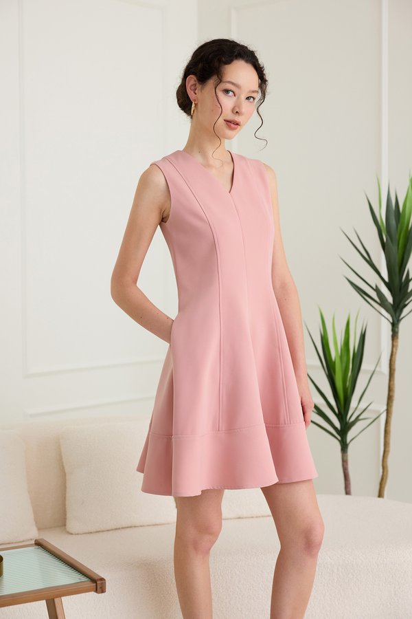 Enid Dress In Rose Pink