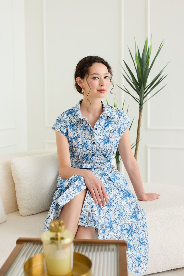 [Preorder] Kora Dress In Blue Florals