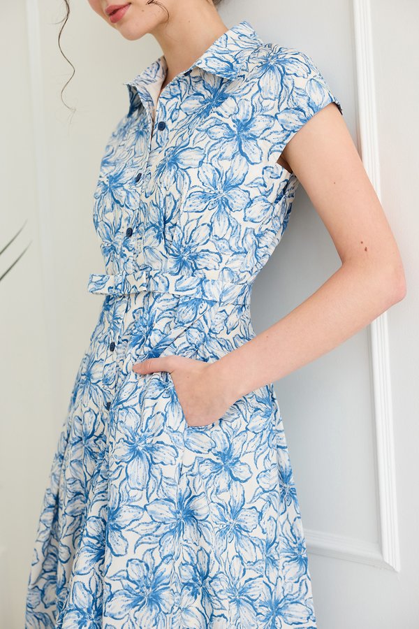 [Preorder] Kora Dress In Blue Florals