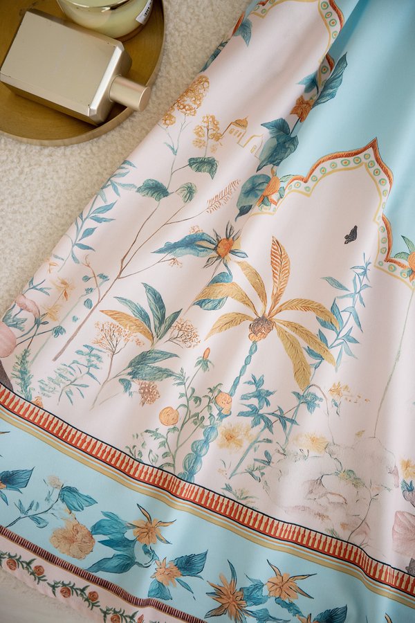 Linden Dress In Pastel Blue Prints