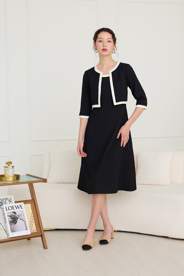 Sterling Dress In Monochrome Black