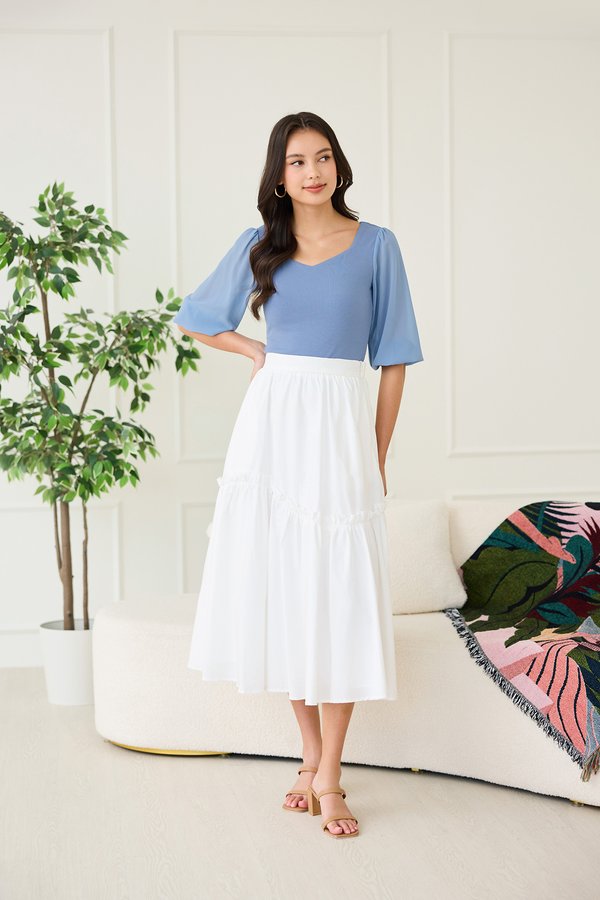 Zoe Top In Muted Blue