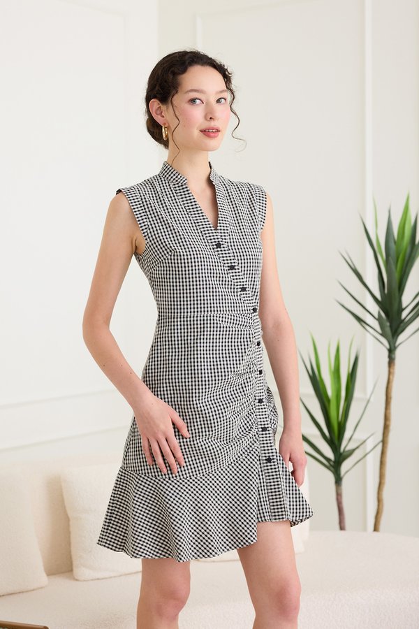 Sabrina Dress In Black Gingham