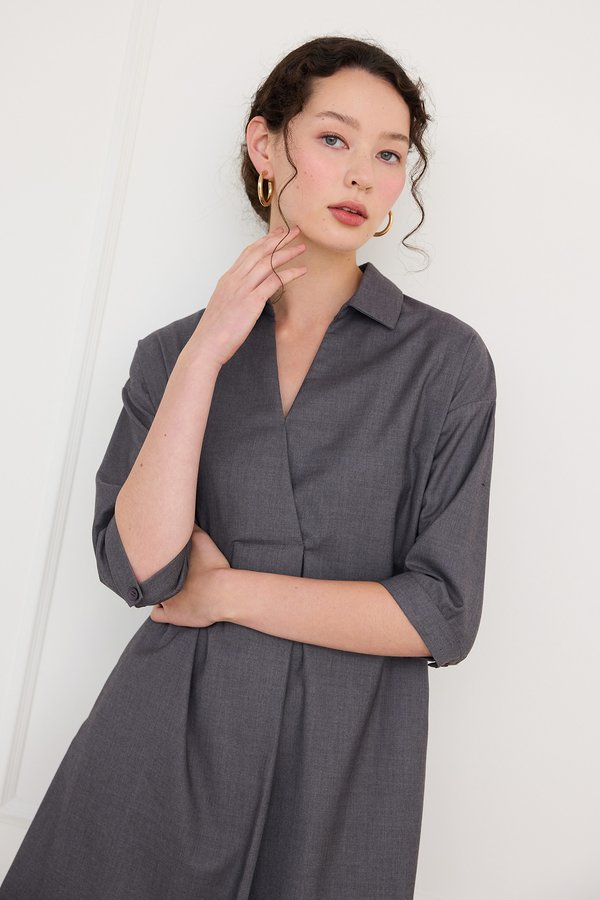 Vanessa Dress In Heathered Grey