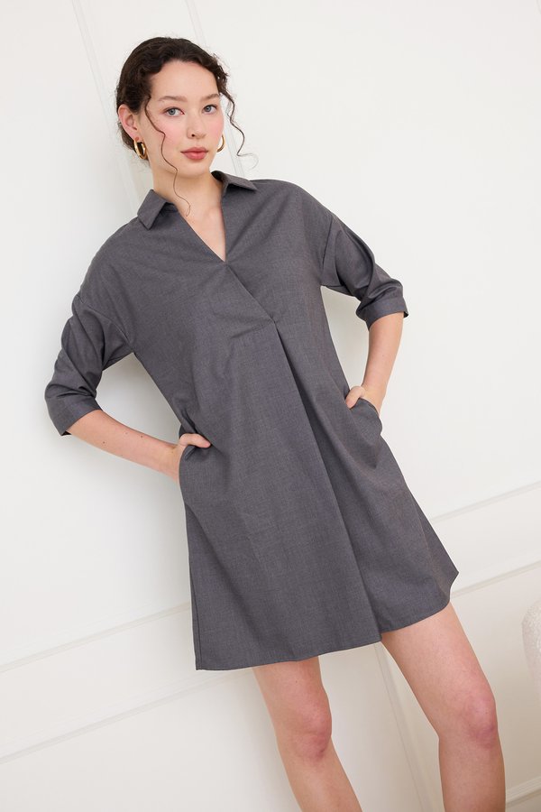 Vanessa Dress In Heathered Grey