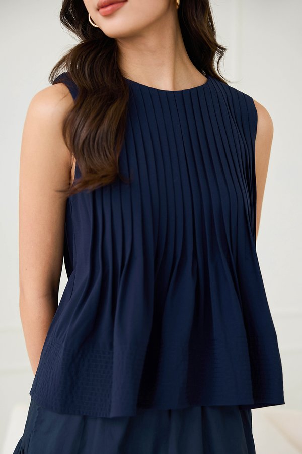 Adelia Top In Navy Blue