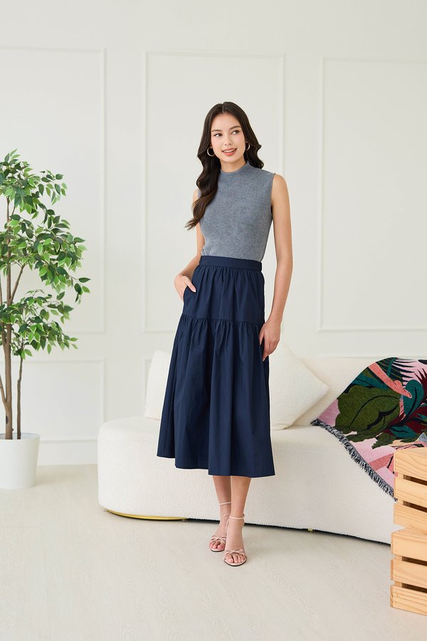 Diantha Top In Heathered Grey