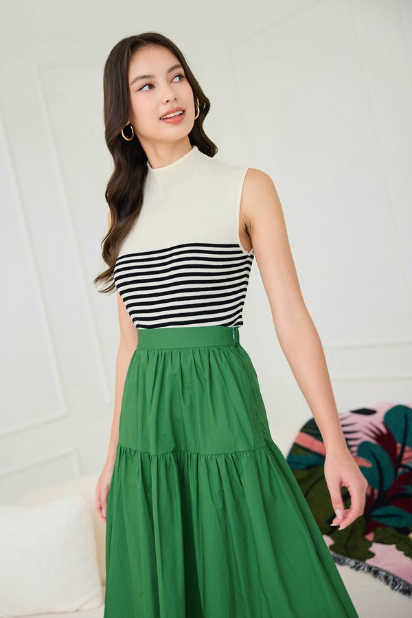 Diantha Top In Ivory Stripes