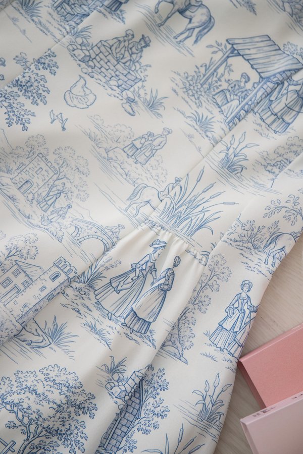 Hayden Dress In Blue Prints