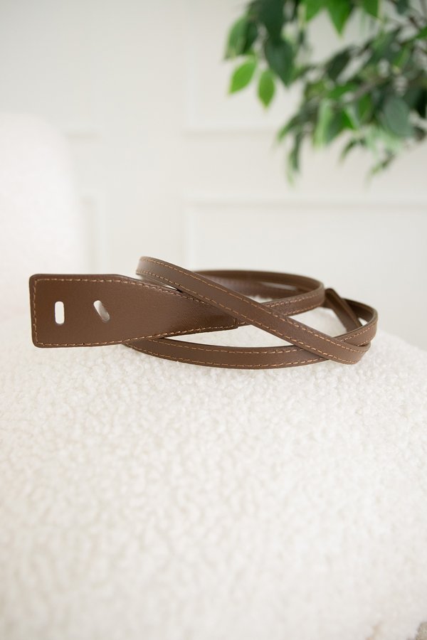 Trapezium Slot Belt In Natural