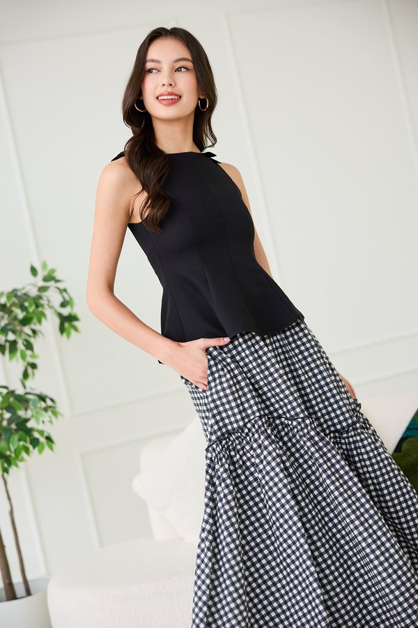 Leya Skirt In Black Gingham