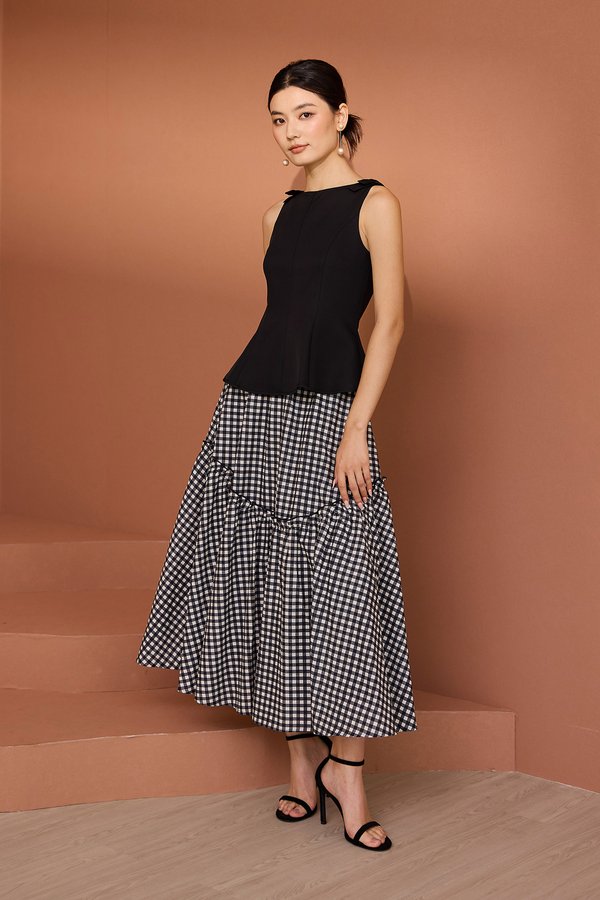 Leya Skirt In Black Gingham