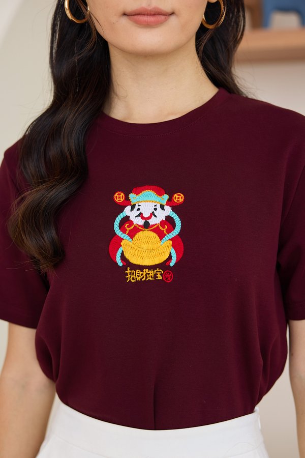 Fortune God Unisex Top In Merlot