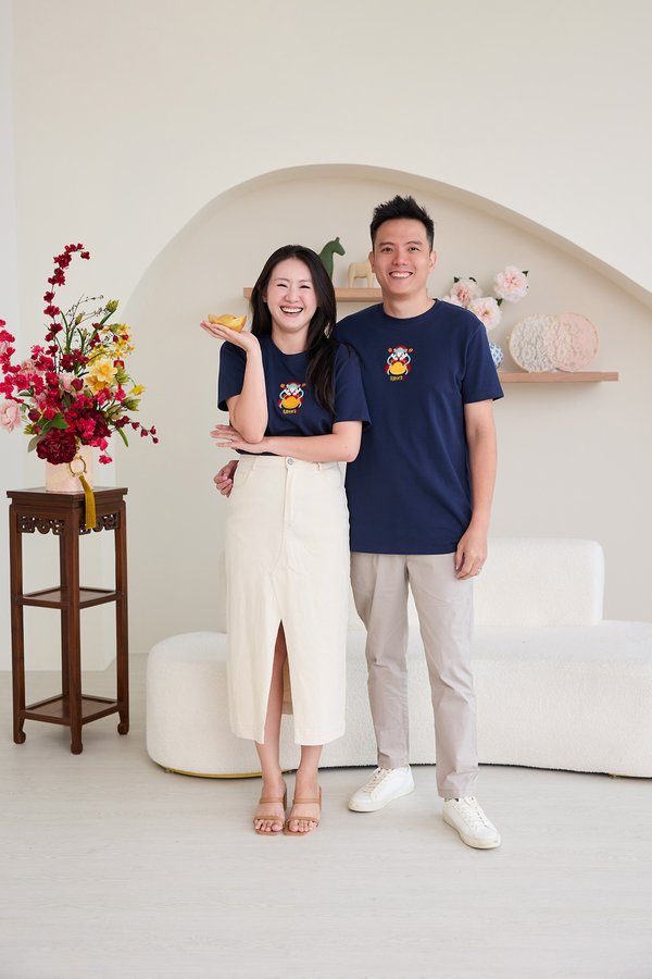 Fortune God Unisex Top In Navy Blue