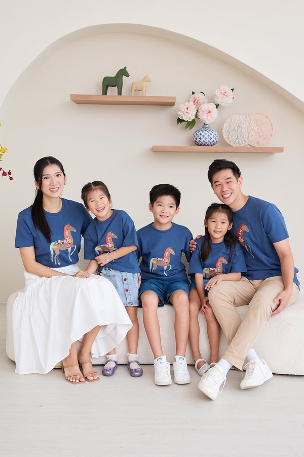 Galloping Grace Kids Top In French Blue