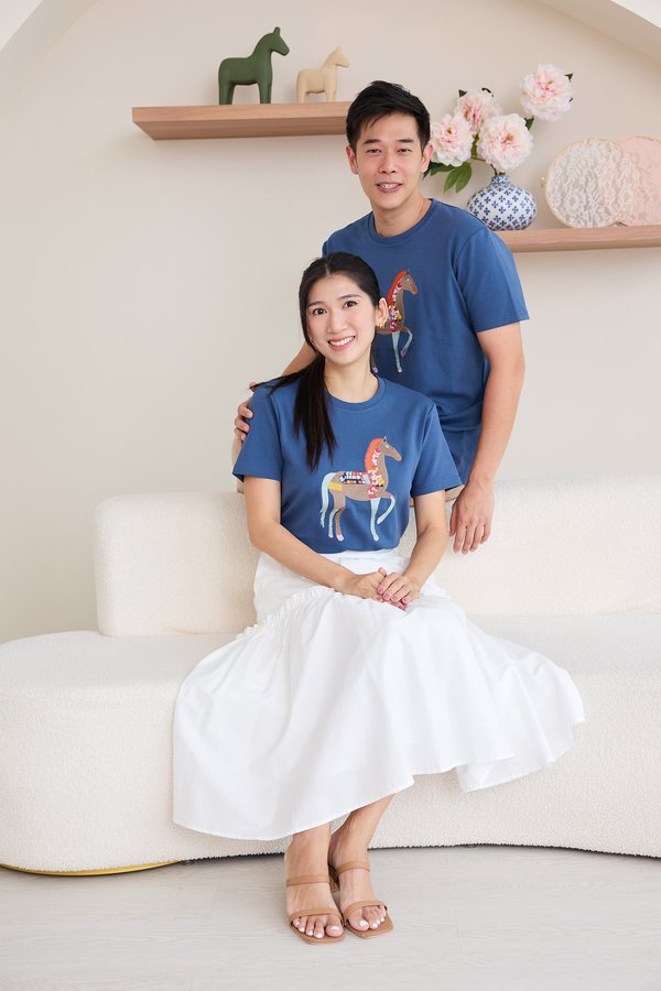 Galloping Grace Unisex Top In French Blue