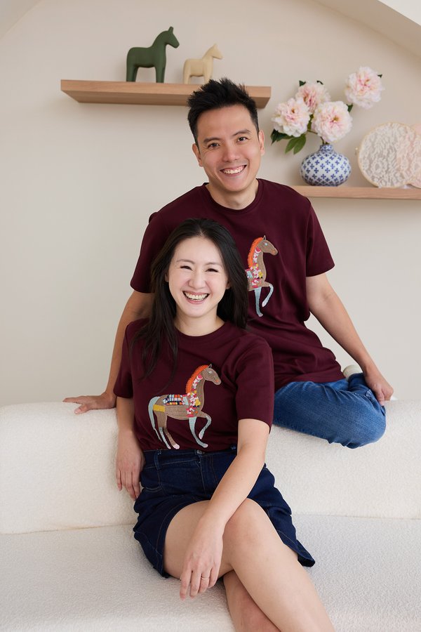 Galloping Grace Unisex Top In Merlot