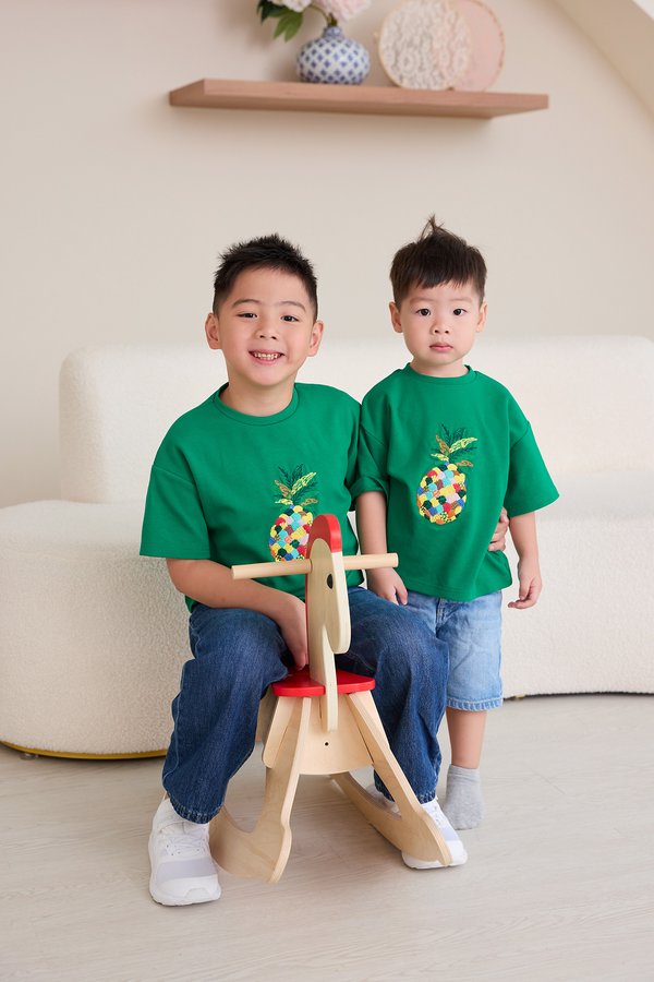 Rolling In Huatness Kids Top In Kelly Green