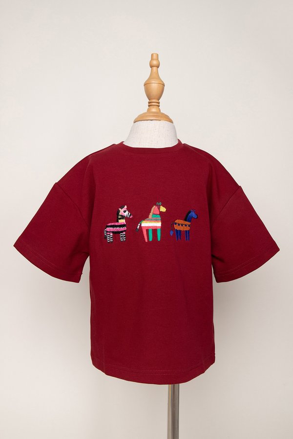 Year Of Horse Kids Top In Wine