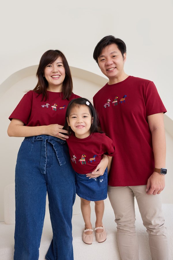 Year Of Horse Kids Top In Wine