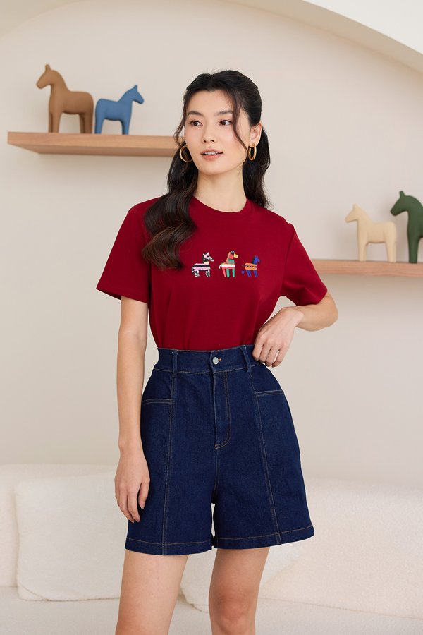 Year Of Horse Unisex Top In Wine