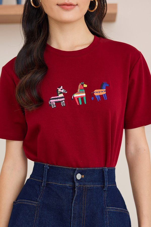 Year Of Horse Unisex Top In Wine