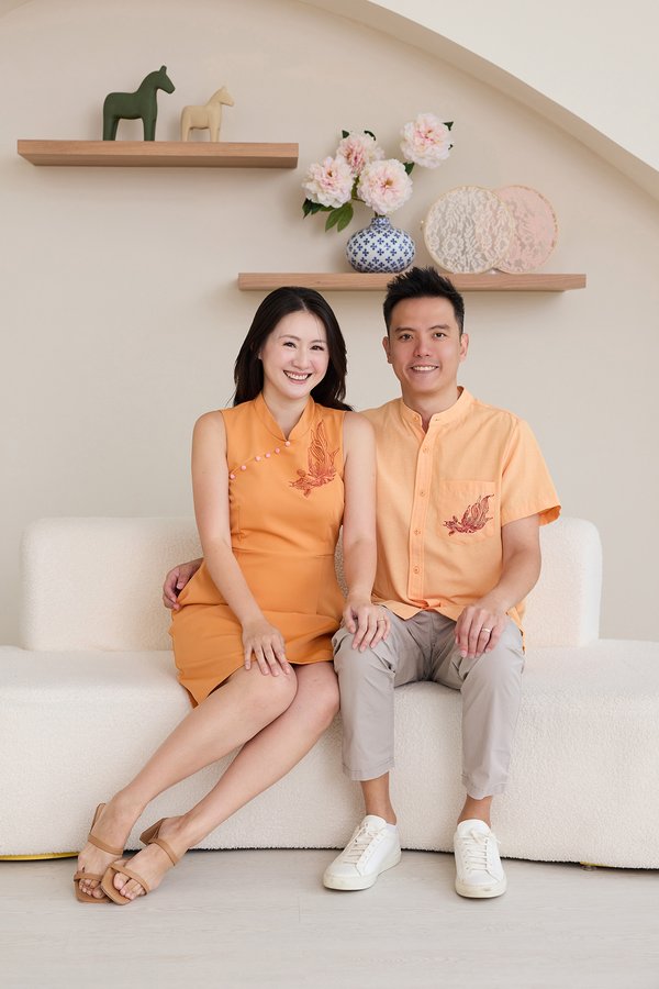 Billie Men Shirt In Carp Tangerine