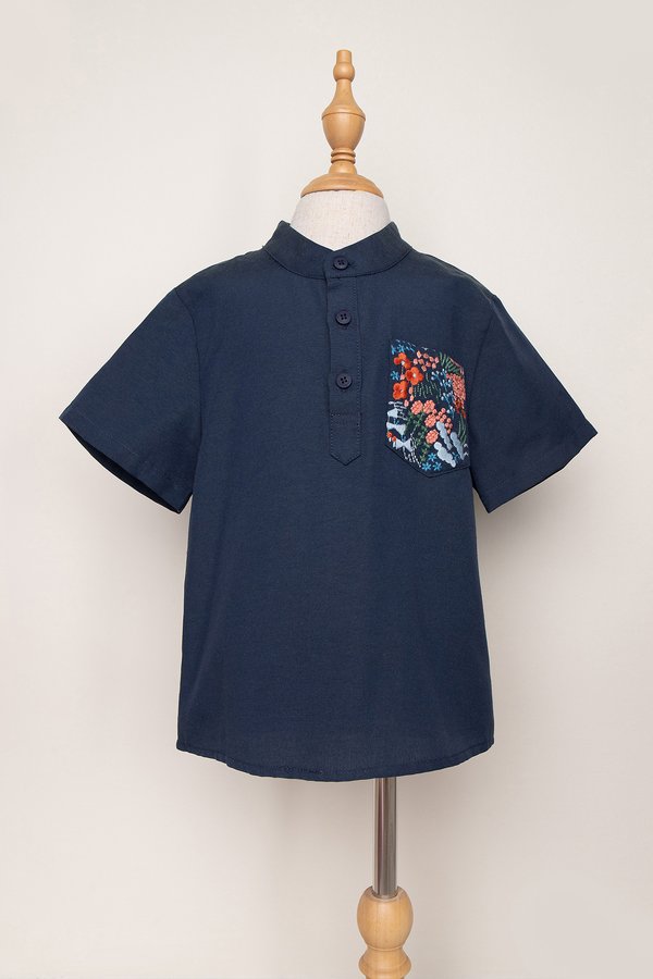 Connor Boy Shirt In Tapestry Blue