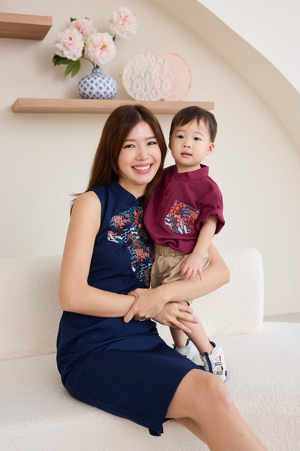 Connor Boy Shirt In Tapestry Wine