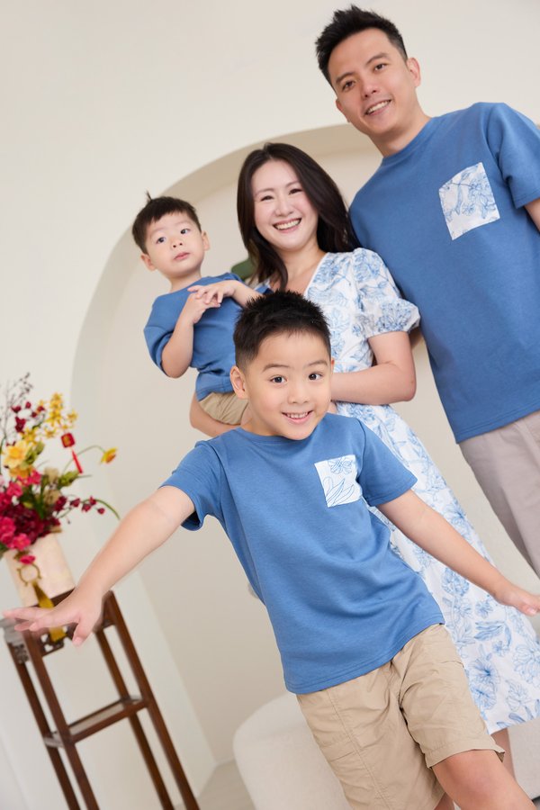 Elliott Boy Tee In Embroidered Blue