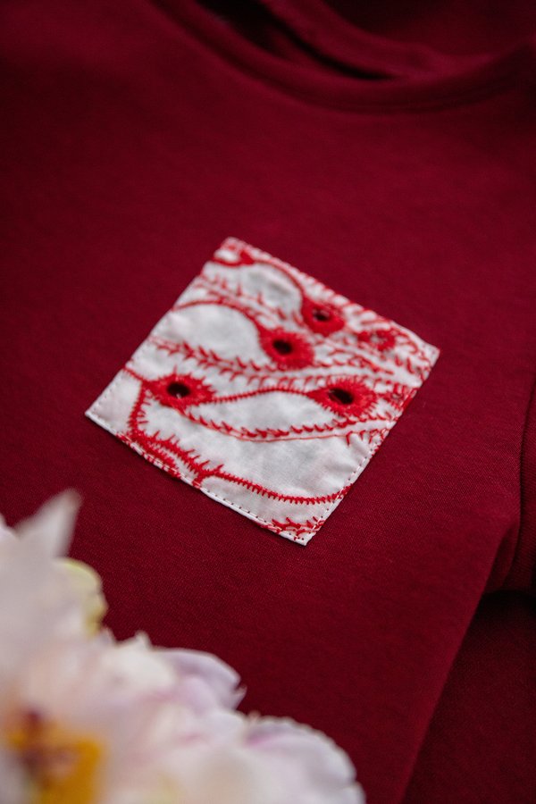 Elliott Boy Tee In Eyelet Red