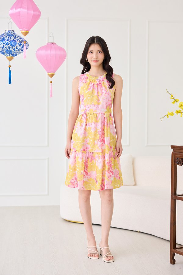 Kiara Dress In Pink Crush Prints