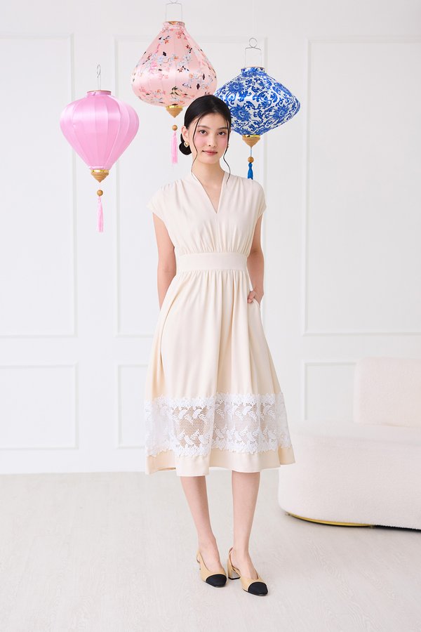 Annika Dress In Ivory Cream