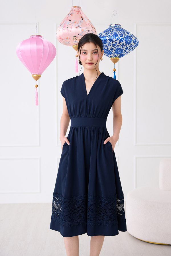 Annika Dress In Navy Blue