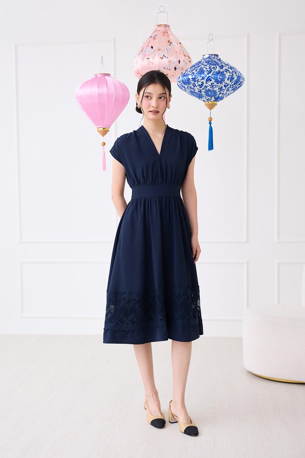 Annika Dress In Navy Blue