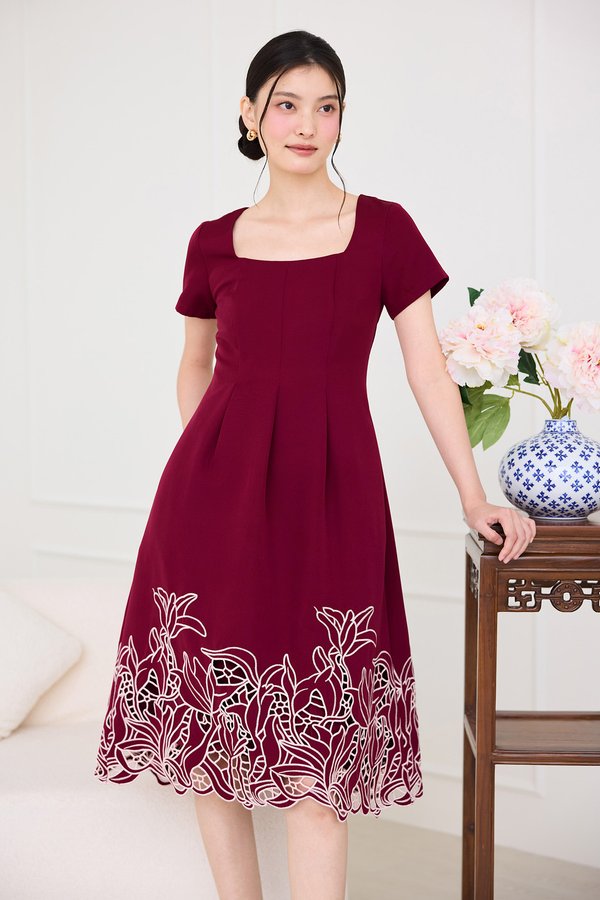Astera Dress In Pink Wine