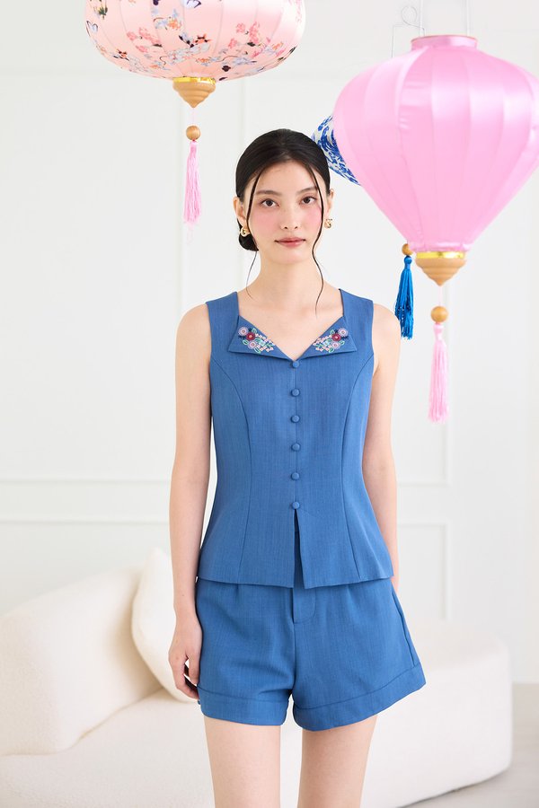 Cambrie Shorts In Denim Blue