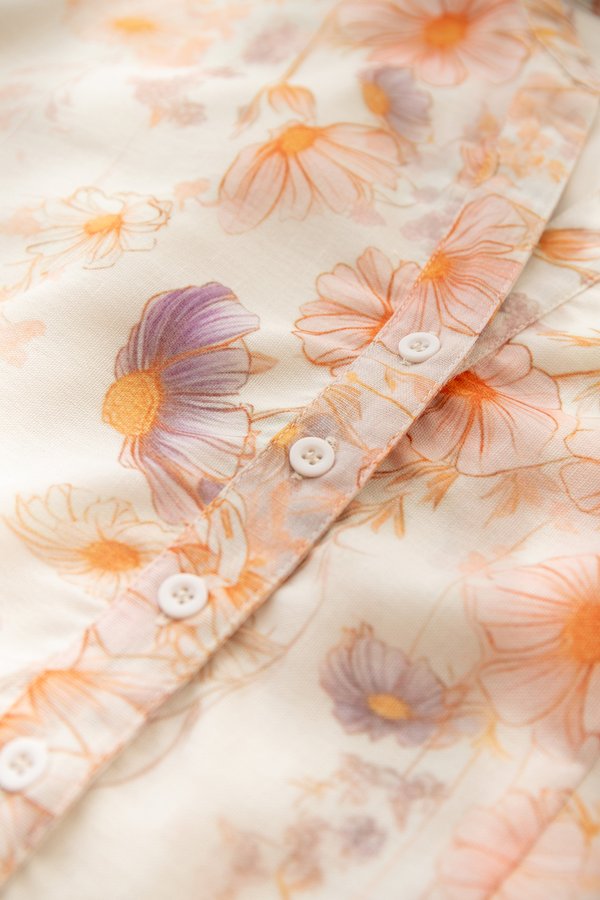 Liberty Dress In Tangerine Butterflies