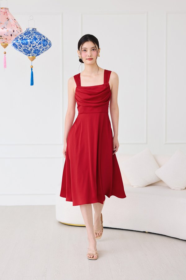 Garnet Dress In Deep Red