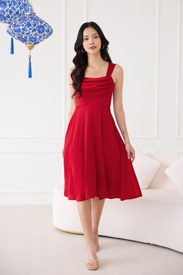 Garnet Dress In Deep Red