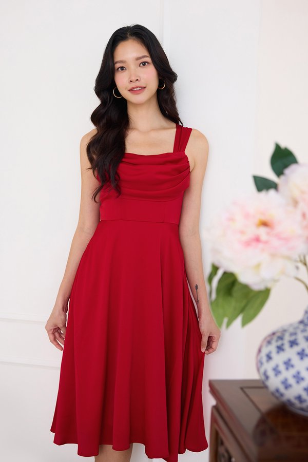 Garnet Dress In Deep Red