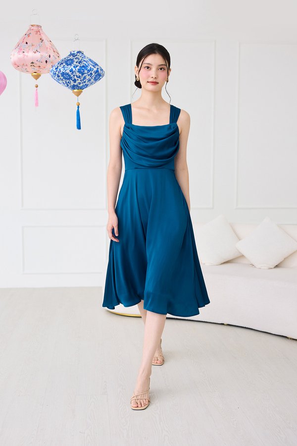 Garnet Dress In Teal Blue