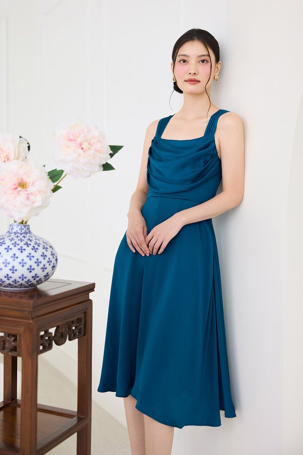 Garnet Dress In Teal Blue