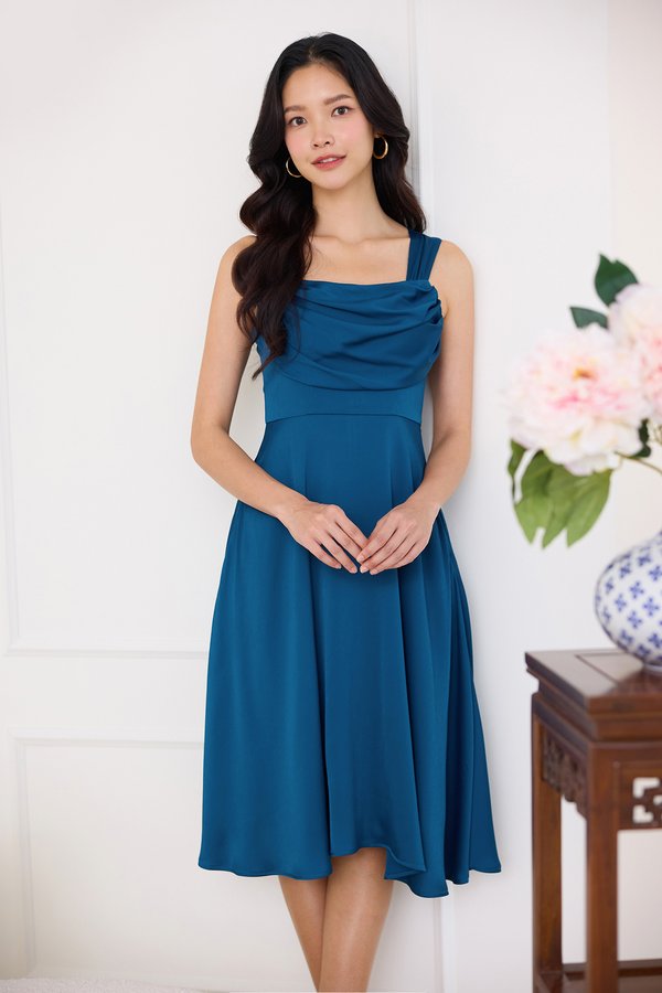 Garnet Dress In Teal Blue