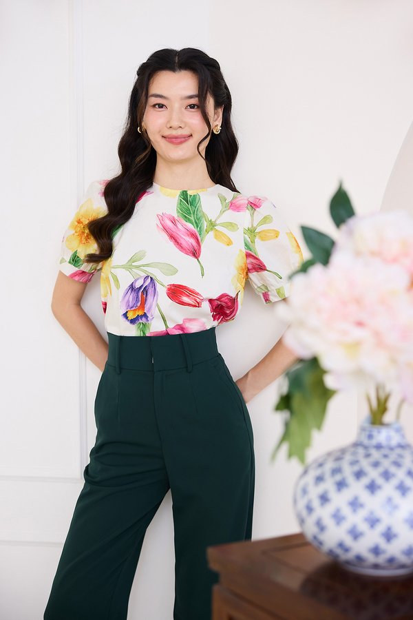Jayne Top In Bright Florals