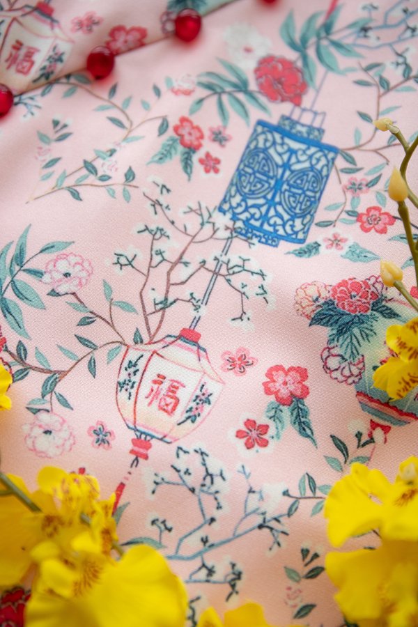 Pastel Musings Cheongsam Dress In Porcelain Pink