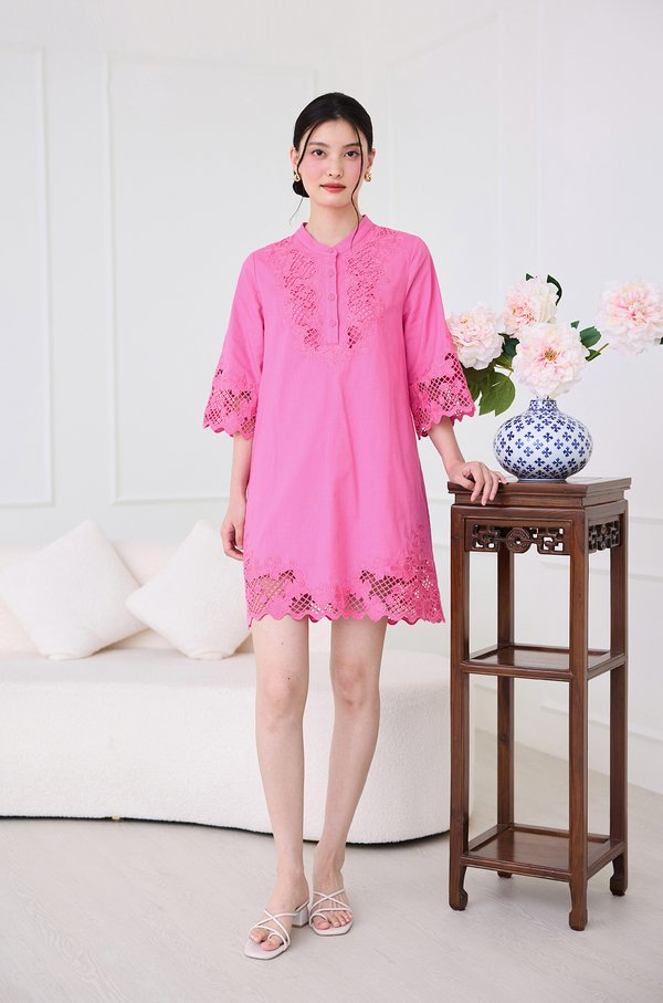 Senna Dress In Hot Pink